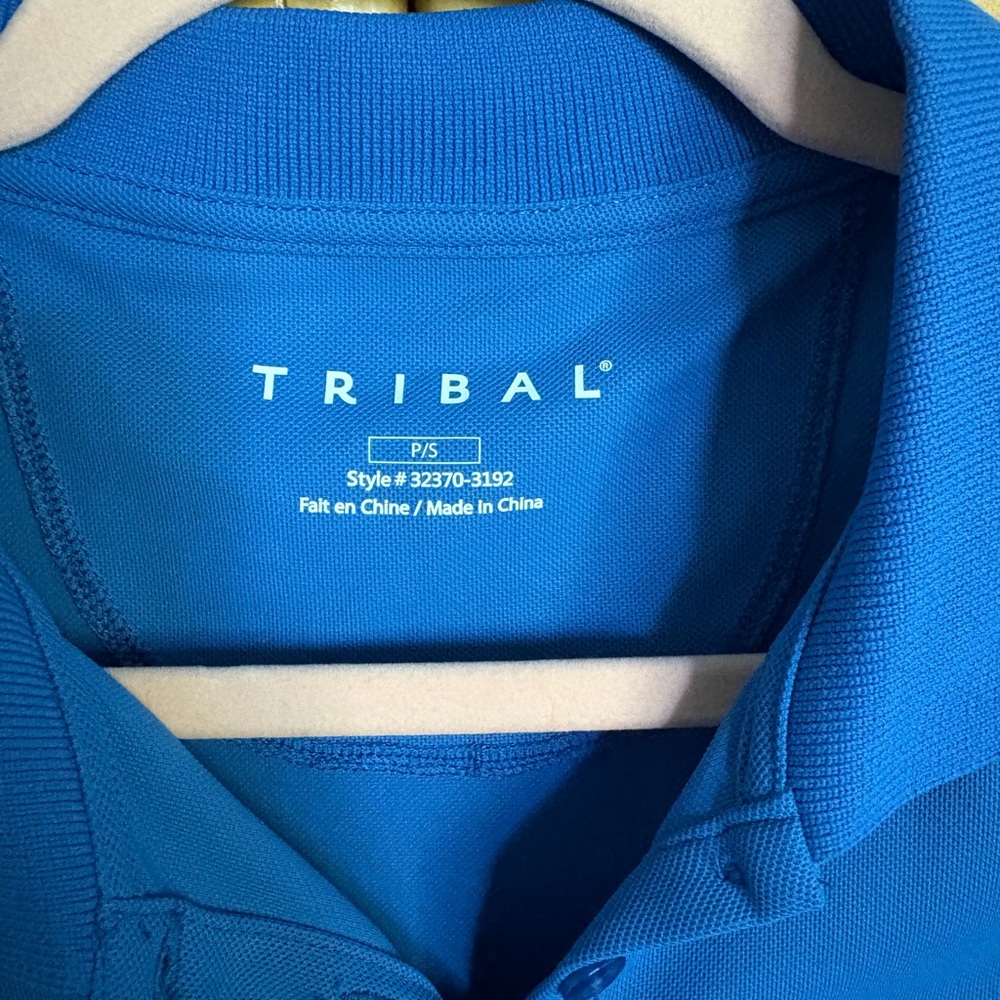 NWT Tribal Blue Polo Top | Short Sleeve | Performance Stretch - Picture 4 of 8
